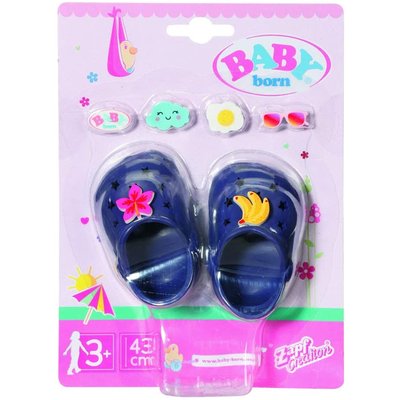 BABY born 43cm Chaussures de vacances bleue foncé avec 6 motifs à clipser ZAPF CREATION