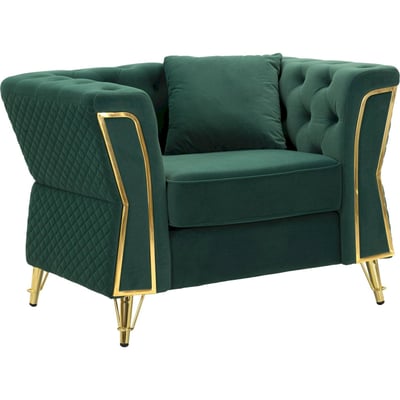 Fauteuil capitonné pieds en métal avec coussin RECOLLECTION