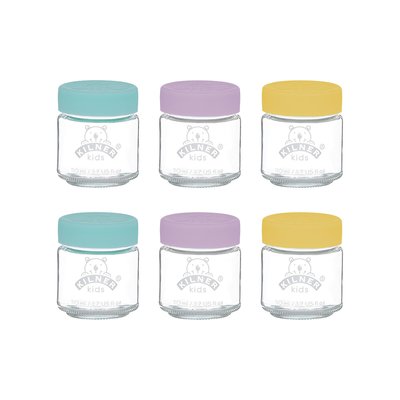 Set of 6 110ml Kids Jars with Silicon Lids KILNER