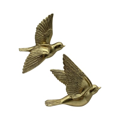 Lot de 2 déco murales oiseaux 12,5x15cm EMDE