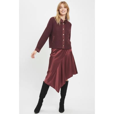 Jupe asymétrique en satin INES DERHY