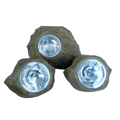 Lot de 3 rochers solaires ROCKY BROWN LUMISKY