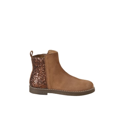 Boots cuir et glitter zippées VERTBAUDET