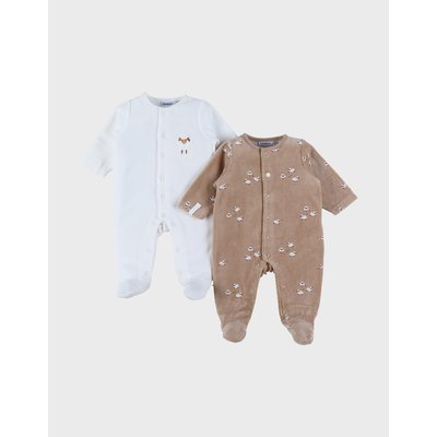 Lot de 2 pyjamas bébé en velours doux NOUKIE'S