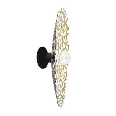 Applique Leaf Metal Noir Et Or MILLUMINE