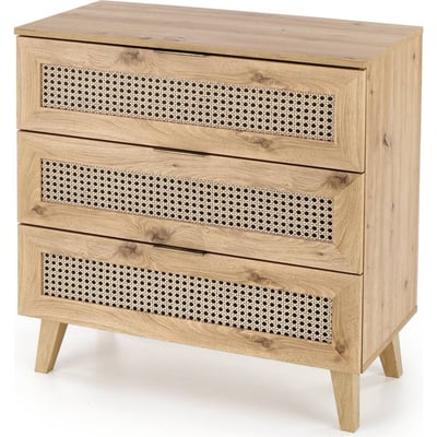 Commode TRIVILLA bois et cannage scandinave RECOLLECTION