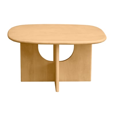 Table basse design bois clair manguier massif L80 cm MASSARI MILIBOO