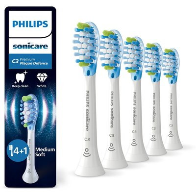 Brossette dentaire Sonicare lot de 5 - HX9045/87 white Premium Plaque Defence C3 PHILIPS