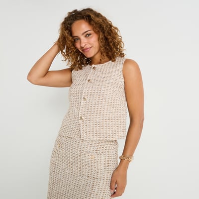 Top sans manches en jacquard GRAIN DE MALICE