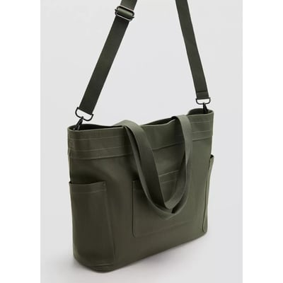 Sac cabas en coton à poches MANGO MAN