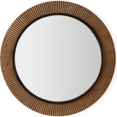Miroir rond bois et métal doré style naturel élégant RECOLLECTION