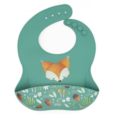 Bavoir récupérateur en silicone ANIMAUX SASSI