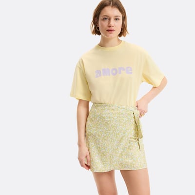Slogan Crew Neck Short Sleeve T-Shirt LA REDOUTE COLLECTIONS