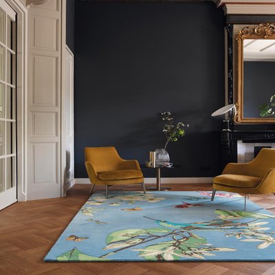 Tapis salon et chambre fait à la main en laine motif floral UN AMOUR DE TAPIS