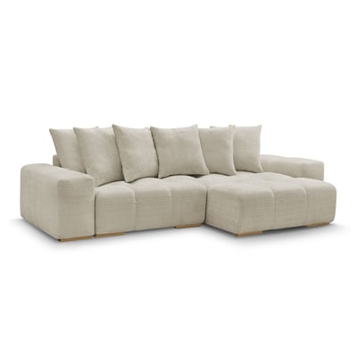 Canapé d'angle convertible 4 places en tissu texturé, ANAKIN BOBOCHIC