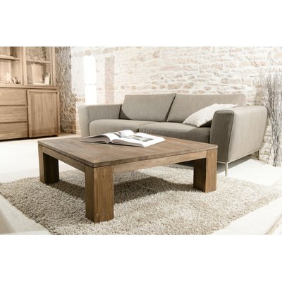 Table basse rectangulaire contemporaine teck recyclé double plateau style industriel 120x70cm SWING PIER IMPORT