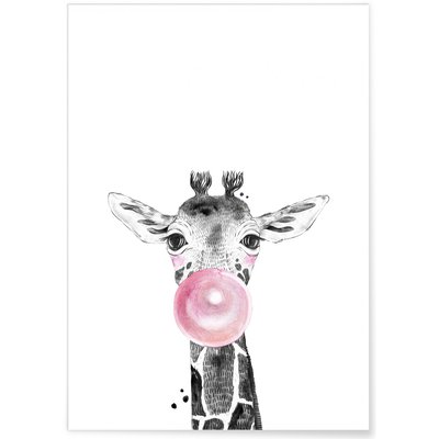 Affiche Bulle de Girafe Rose L'AFFICHERIE