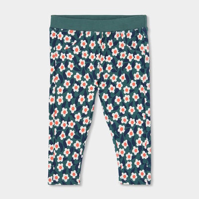 Pantalon fille molleton imprimé fleurs BOBOLI
