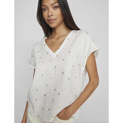 Cotton Short Sleeve Blouse VILA