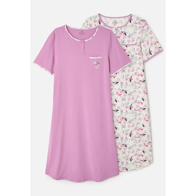 Chemises de nuit jersey pur coton peigné - Lot de 2 DAMART