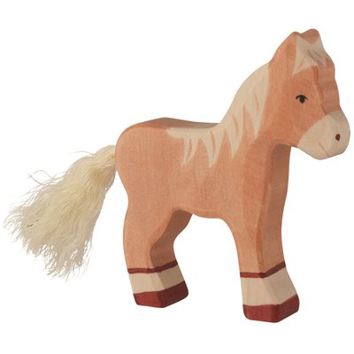 Figurine Poulain debout, marron HOLZTIGER