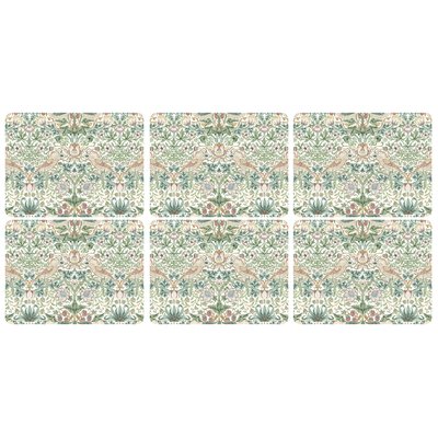 Set of 6 Morris & Co. Strawberry Thief Placemats MORRIS & CO.