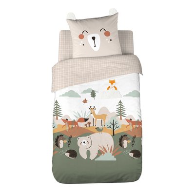 Parure de lit enfant Ours avec poche doudou  - 100% polyester 72g/m² TOILINUX