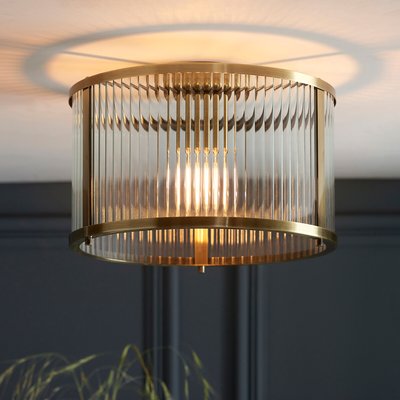 Risto Ribbed Glass 1 Light Ceiling Light SO'HOME