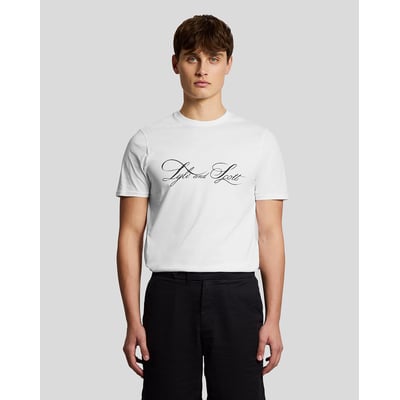 T-shirt en coton superfine graphique logo LYLE & SCOTT