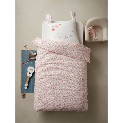 Parure housse de couette + taie d'oreiller LAPIN ROMANTIQUE Oeko-Tex® VERTBAUDET