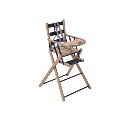 Pack Chaise haute pliante Sarah Hybride noir et sa tablette blanche amovible COMBELLE