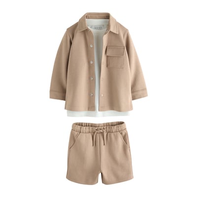 Ensemble short, chemise et t-shirt en jersey NEXT