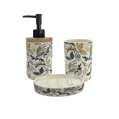 Set salle de bain végétal 3 pièces céramique JUNGLE GUY LEVASSEUR