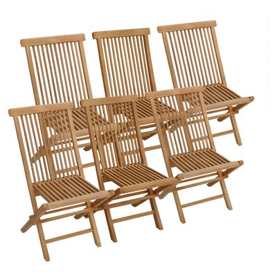 Chaises en teck, lot de 6, LOMBOK HAPPY GARDEN