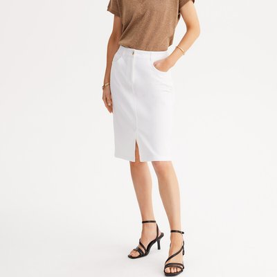 Jupe droite, coton stretch, mi-longue ANNE WEYBURN