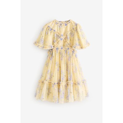 Robe de soirée ajourée en mesh imprimée NEXT
