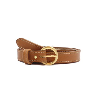 Ceinture boucle d'or cuir lisse JULES & JENN