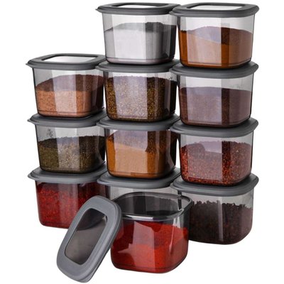 Boîte de conservation en plastique anthracite Storage (Lot de 12) HANAH HOME
