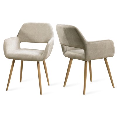 Lot de 2 chaises de salle à manger fauteuil scandinave,CROMWELL MEUBLES COSY