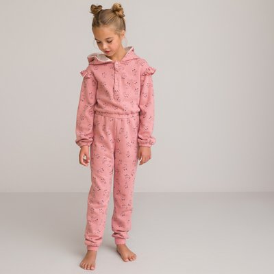 Onesie met kap in molton, lama print LA REDOUTE COLLECTIONS
