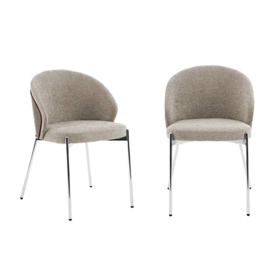 Chaise bois de peuplier teinté noyer, acier et tissu texturé (lot de 2) PAUL SWEEEK