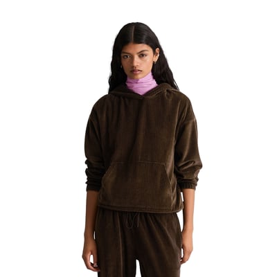 Sweat à capuche en velours côtelé, coupe décontractée en mélange de coton bio MARC O’POLO DENIM