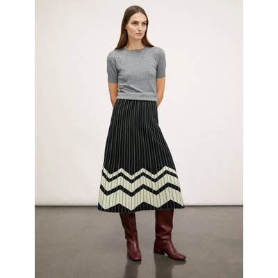 Jupe mi-longue plissée en maille de viscose confort MOTIVI