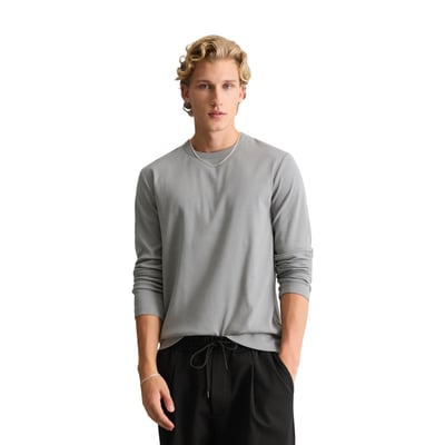 T-shirt à manches longues, coupe classique en jersey de coton bio côtelé MARC O’POLO DENIM