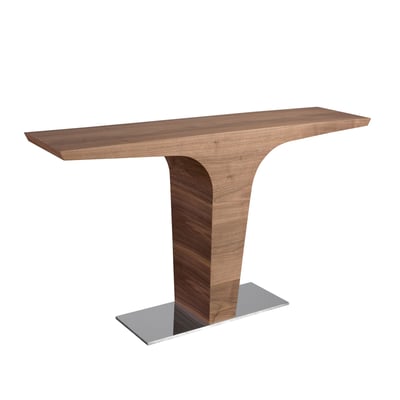 Console rectangulaire en noyer avec base en acier chromé ANGEL CERDA