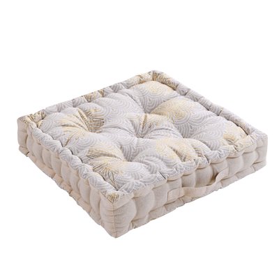 Coussin de sol Métallise Palmier Sunny-Gold DOUCEUR D'INTÉRIEUR