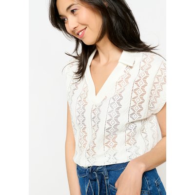 T-shirt ajouré col polo LOLALIZA