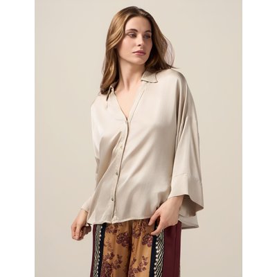 Chemise réalisée en satin de viscose uni OLTRE