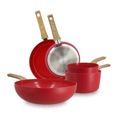 Batterie de cuisine 5 pièces en aluminium, COLORAMA MENASTYL
