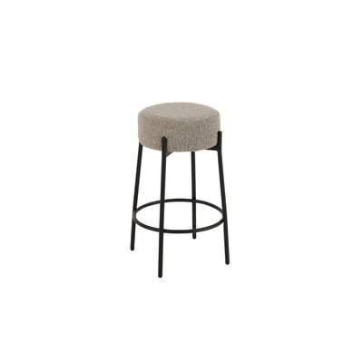 Tabourets de bar en métal noir et bouclette (lot de 2) - GERDA HELLIN, DEPUIS 1862